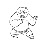coloriage kung fu panda surpris